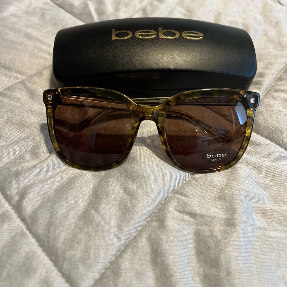 Bebe yellow Tortoise Shell Sunglasses with Black Case